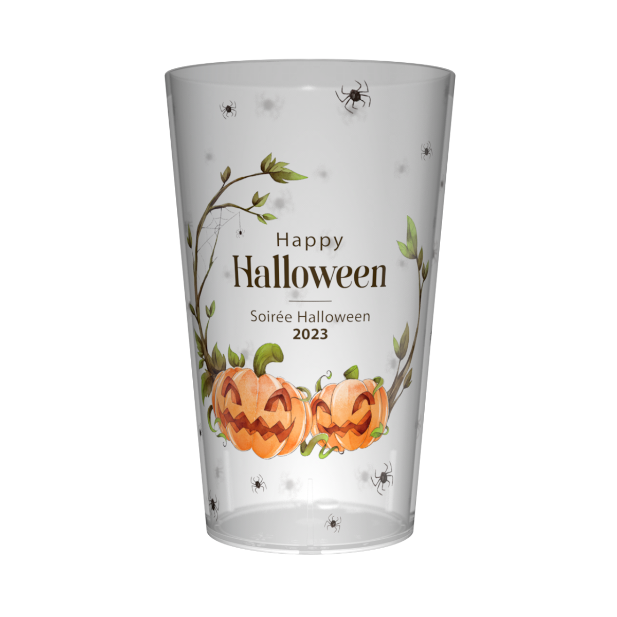 Gobelet personnalisé Halloween Araignée & Citrouille