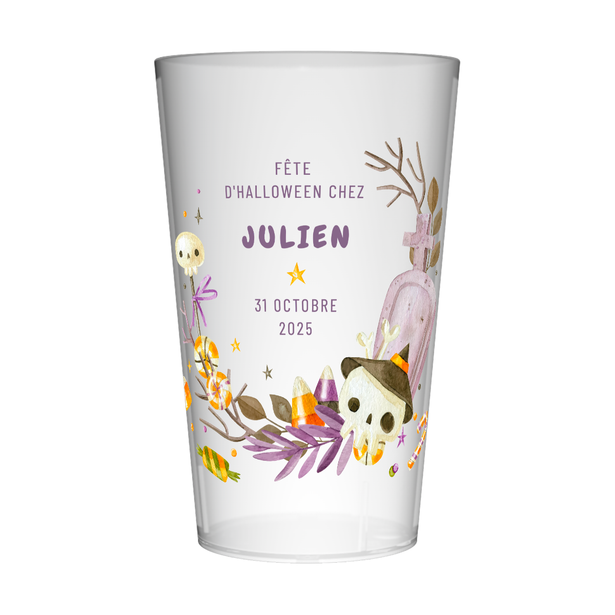 Gobelet personnalisé Halloween Squelette