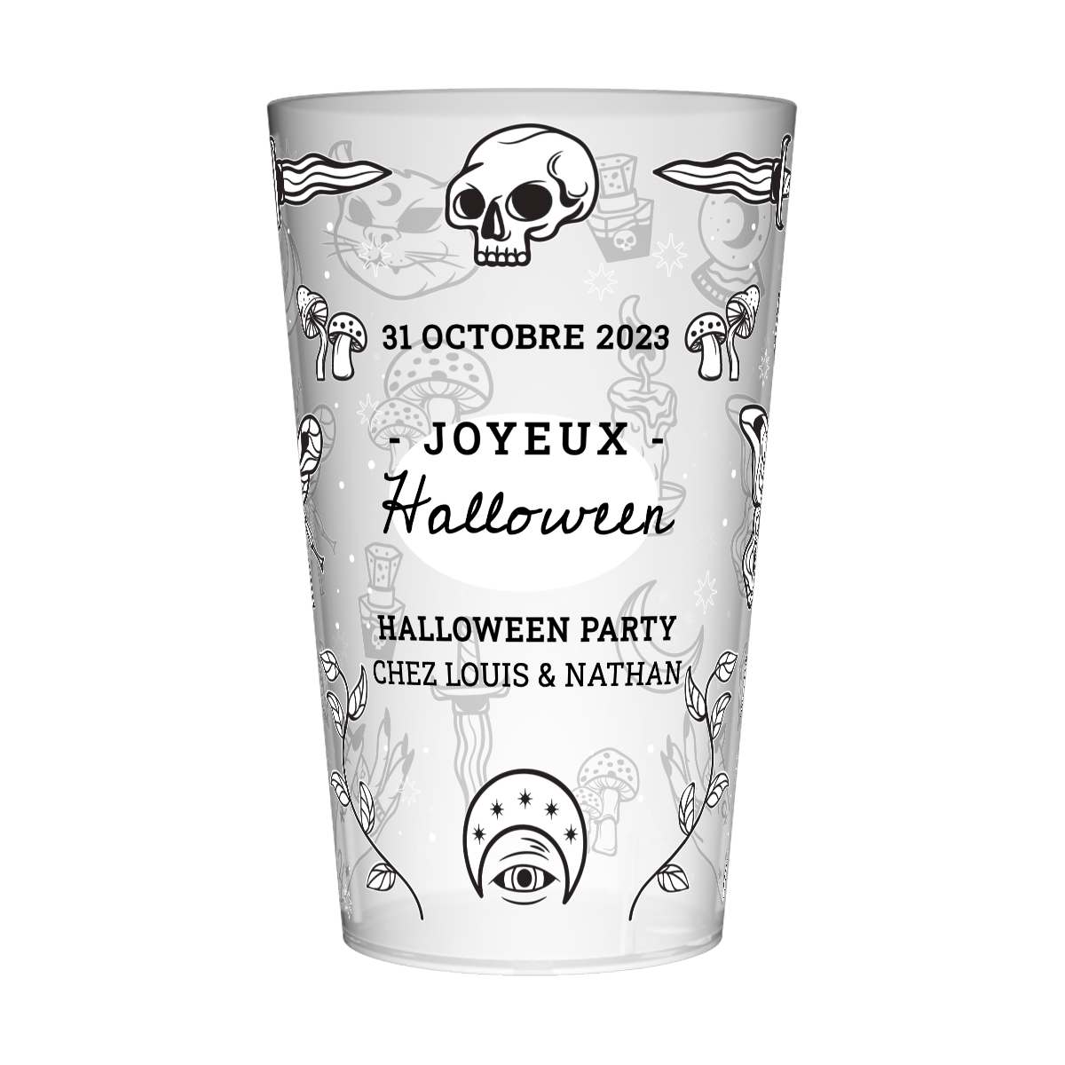 Gobelet personnalisé Halloween Black & White