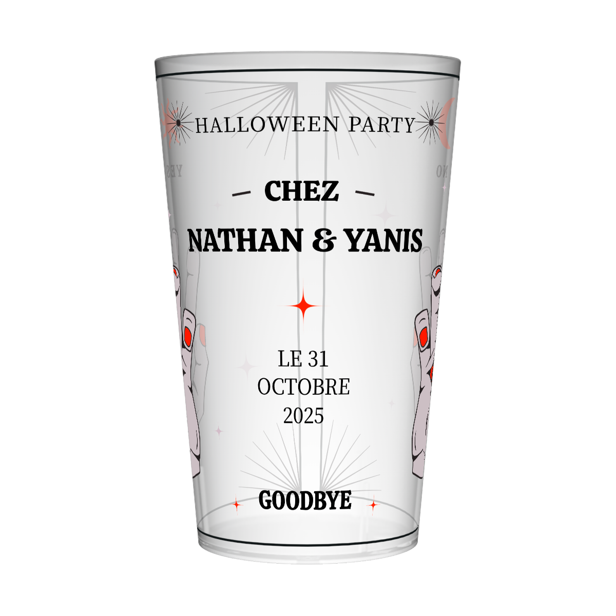Gobelet personnalisé Halloween Mains