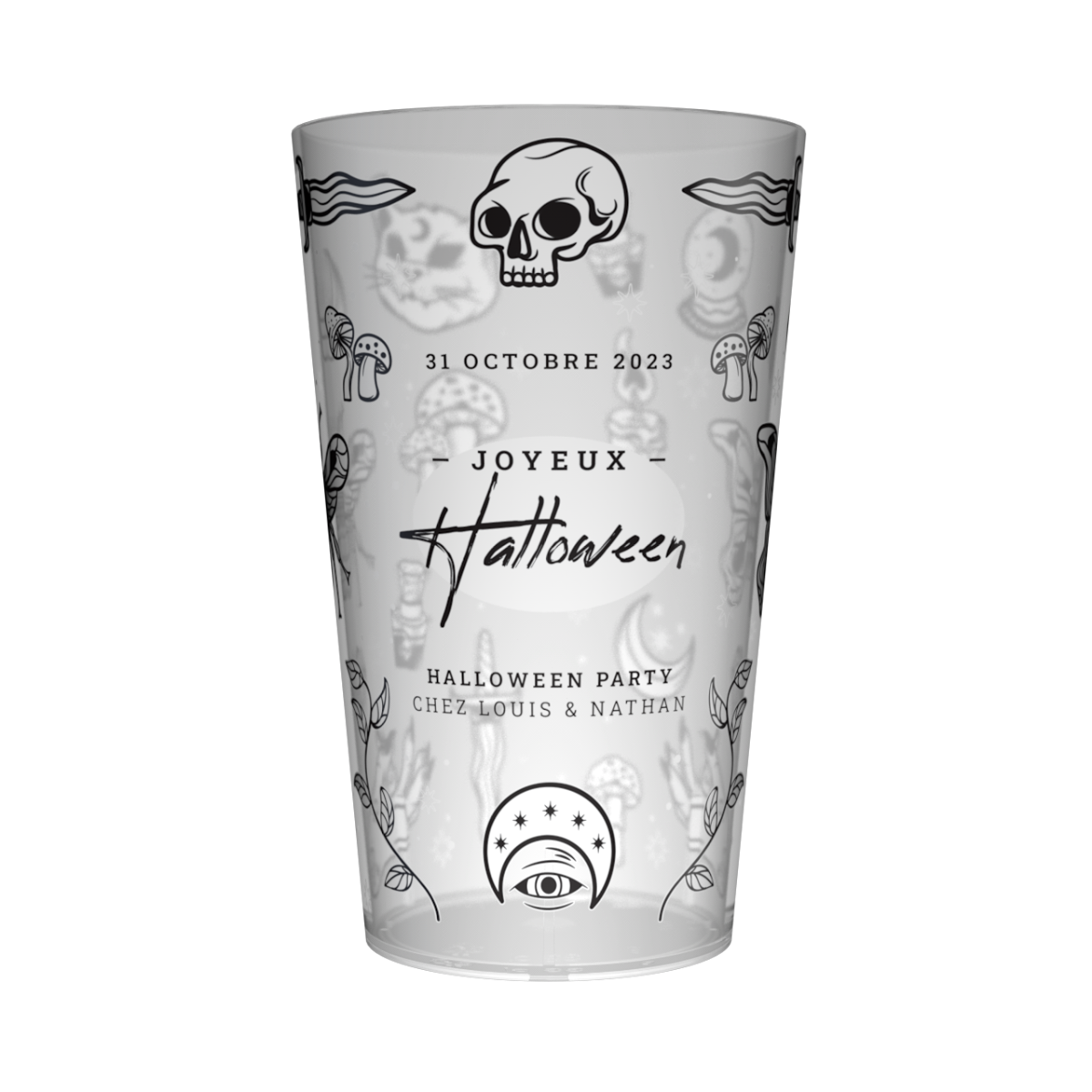 Gobelet personnalisé Halloween Black & White