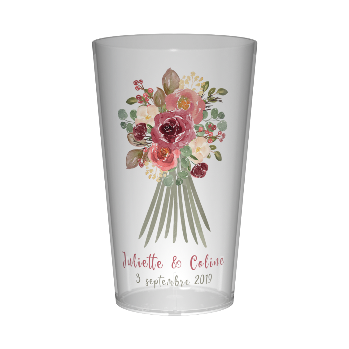 Gobelet personnalisé Mariage Bouquet de fleurs