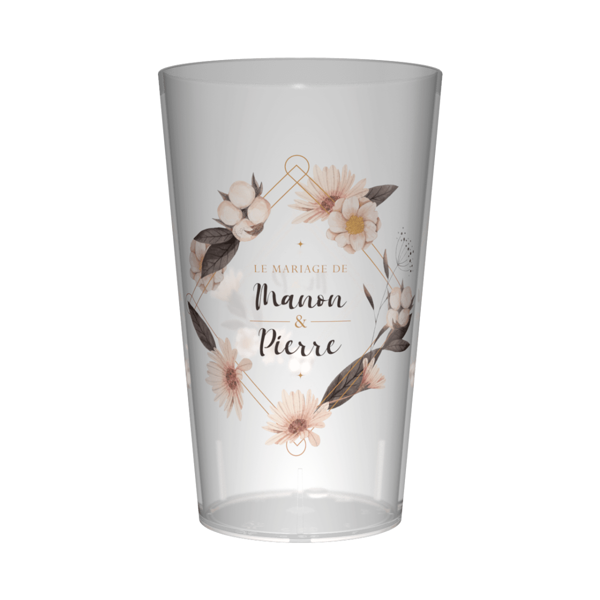 Gobelet personnalisé Mariage Losange de Fleurs
