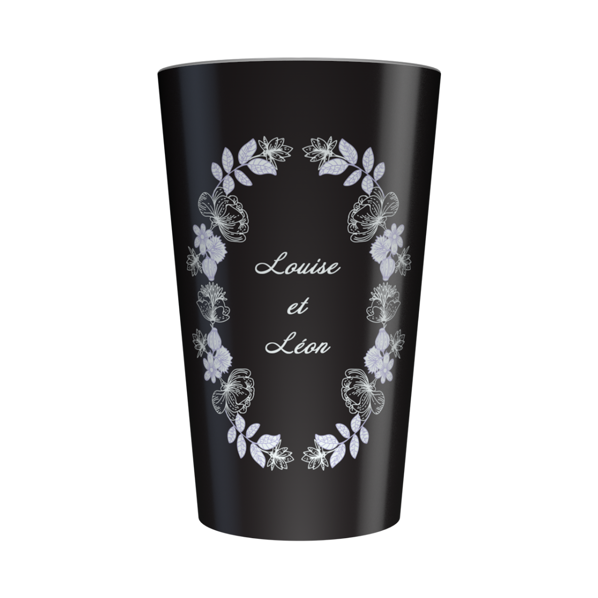 Gobelet personnalisé Mariage Noir et Blanc