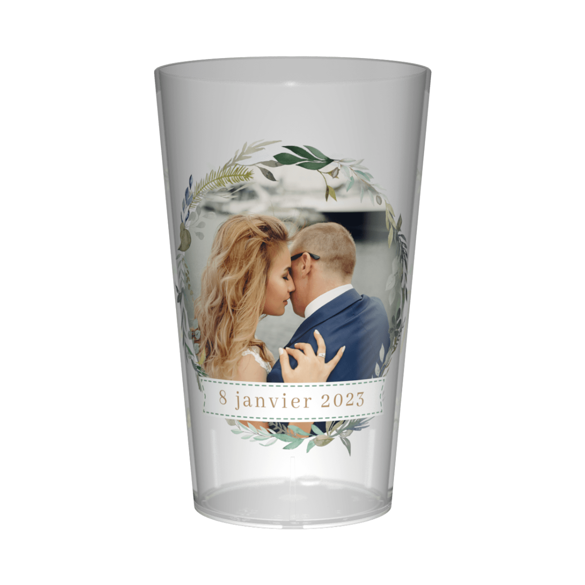Gobelet personnalisé Mariage Couronne de Fleurs Photo