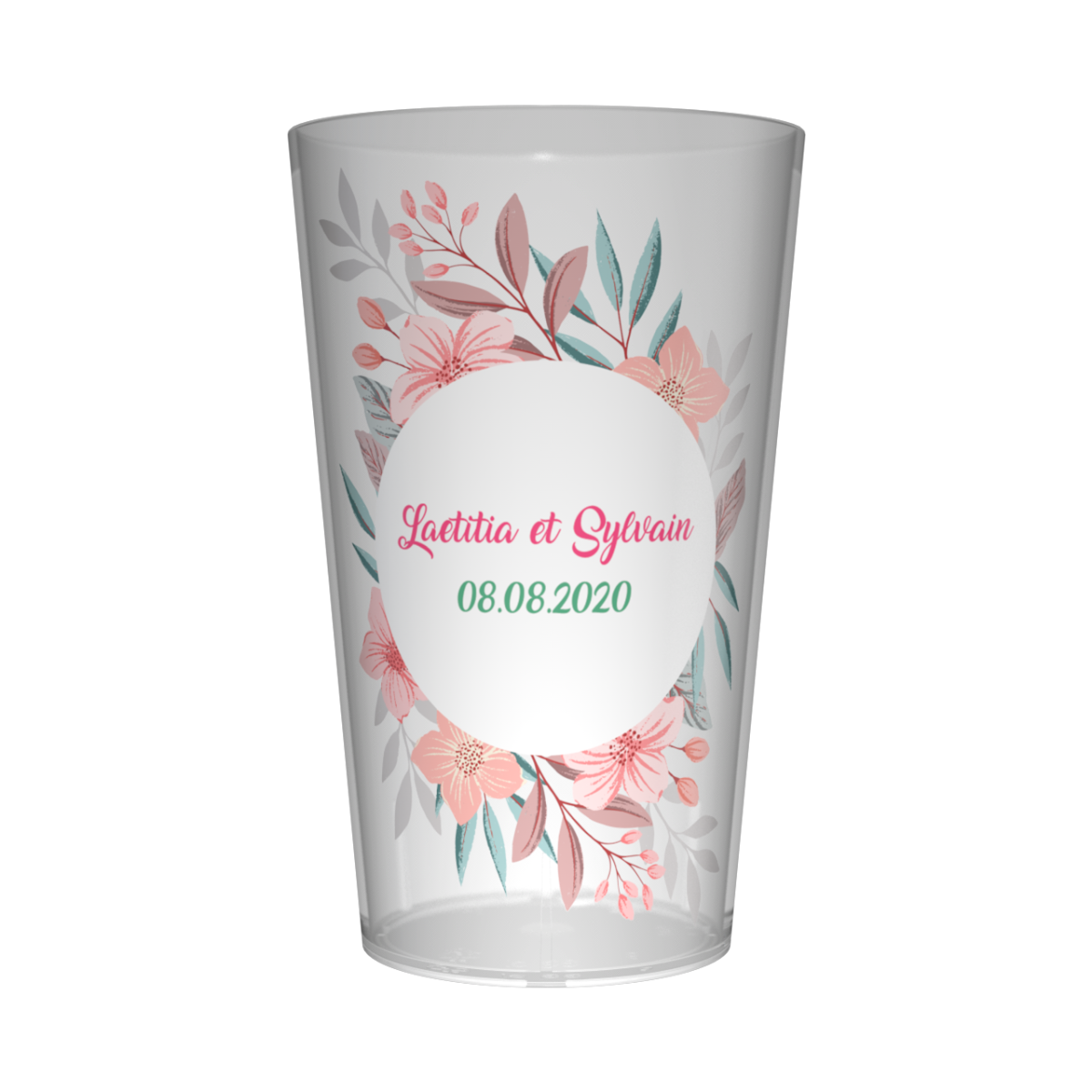 Gobelet personnalisé Mariage Pink Flower