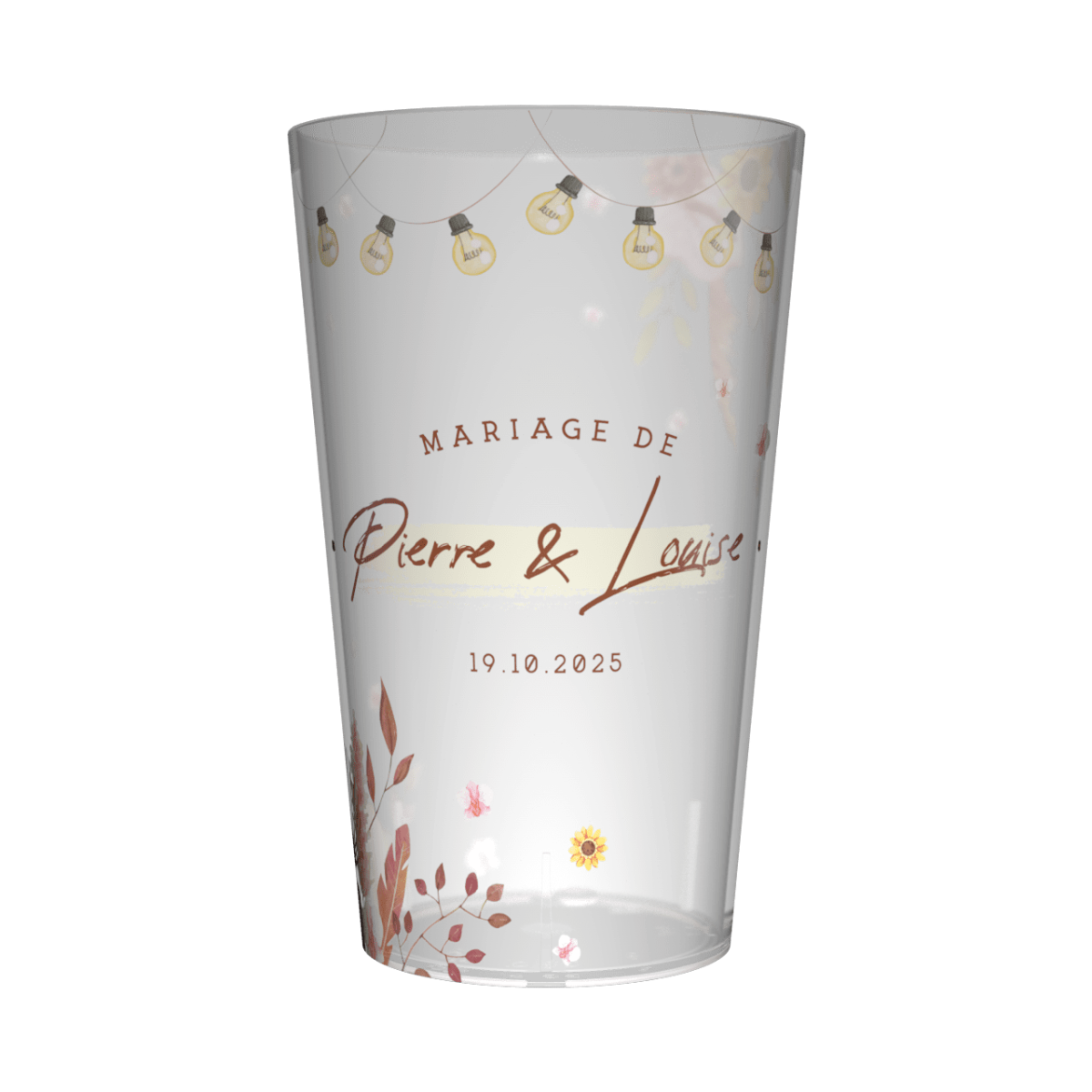 Gobelet personnalisé Mariage Guirlandes & Fleurs