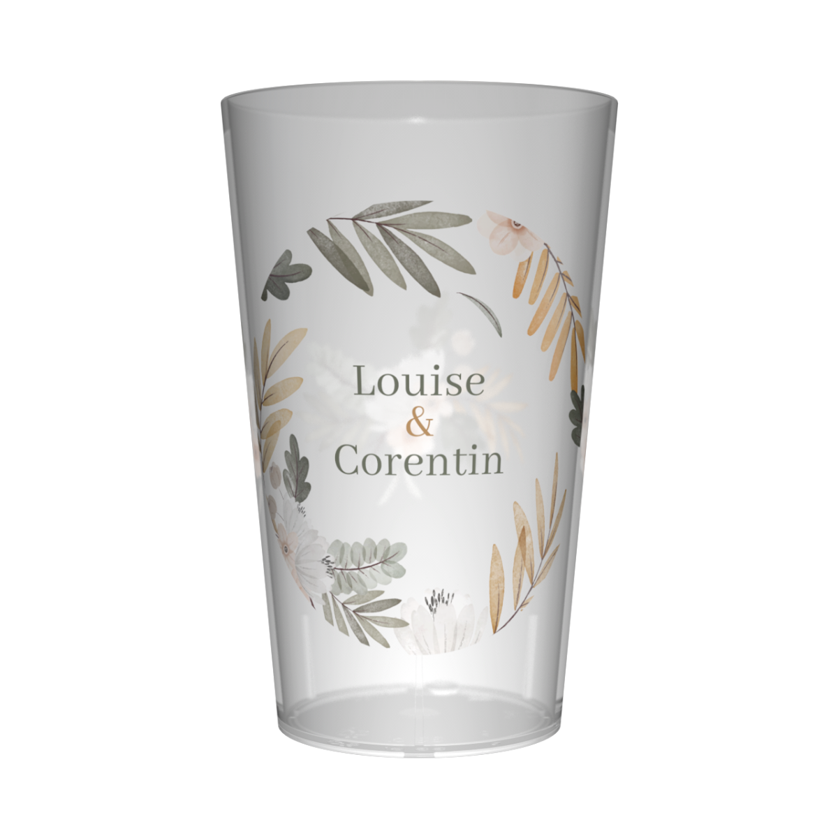 Gobelet personnalisé Mariage Cercle Feuilles