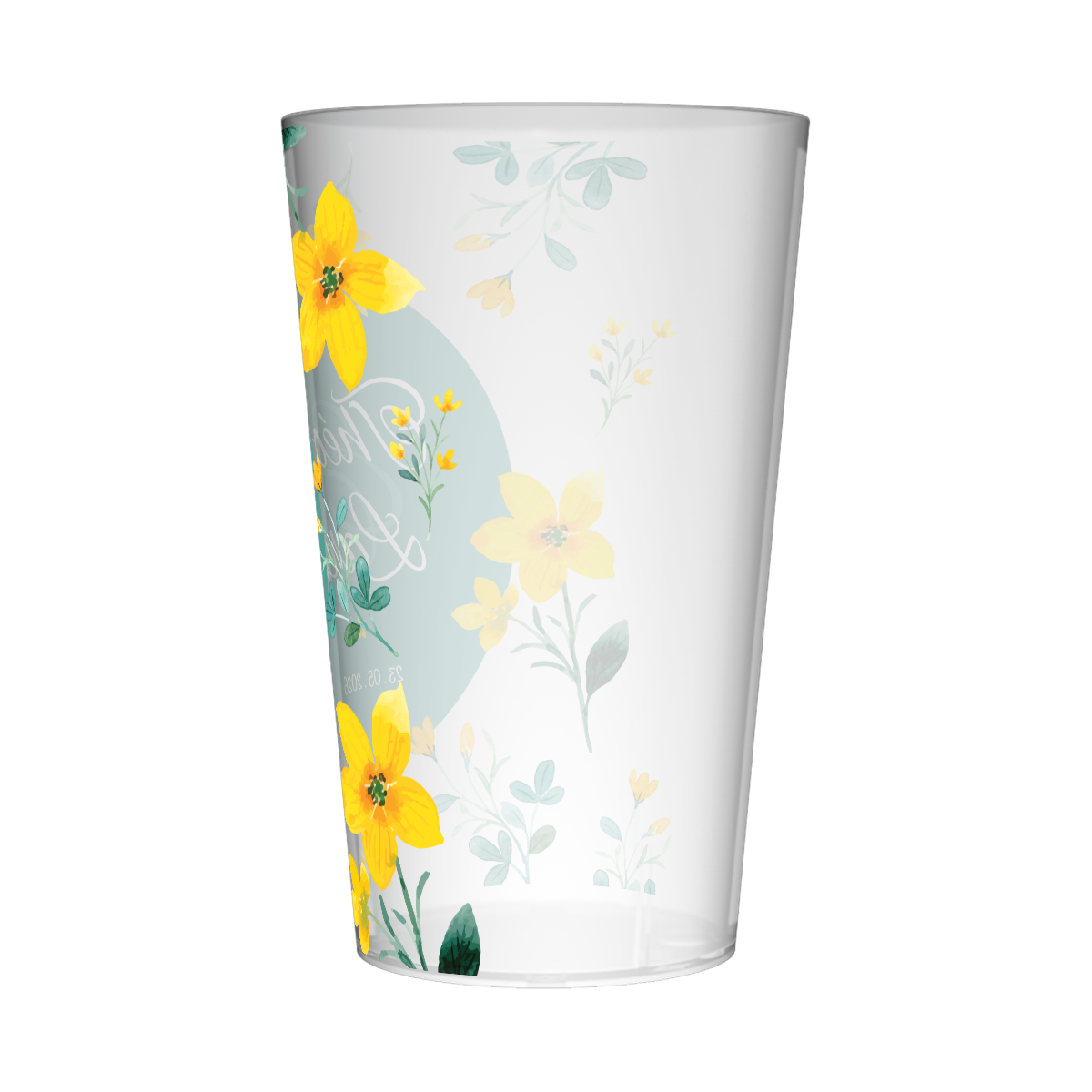 Gobelet personnalisé Mariage Fleur Jaune 2