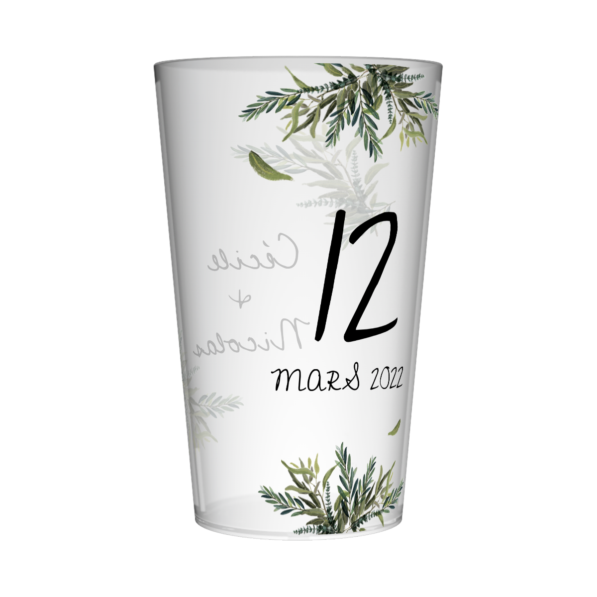 Gobelet personnalisé Mariage Feuilles
