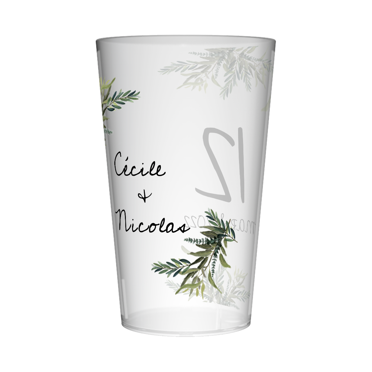 Gobelet personnalisé Mariage Feuilles