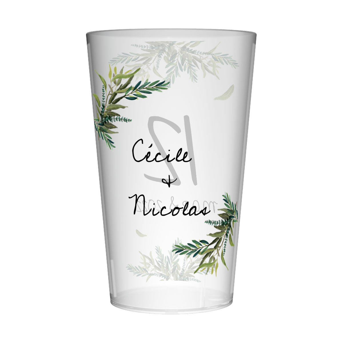 Gobelet personnalisé Mariage Feuilles