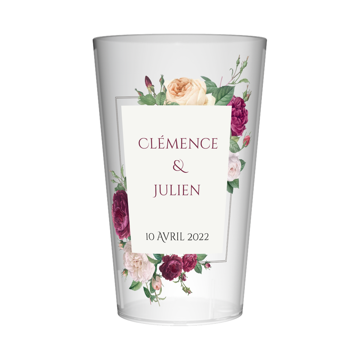 Gobelet personnalisé Mariage Pivoine