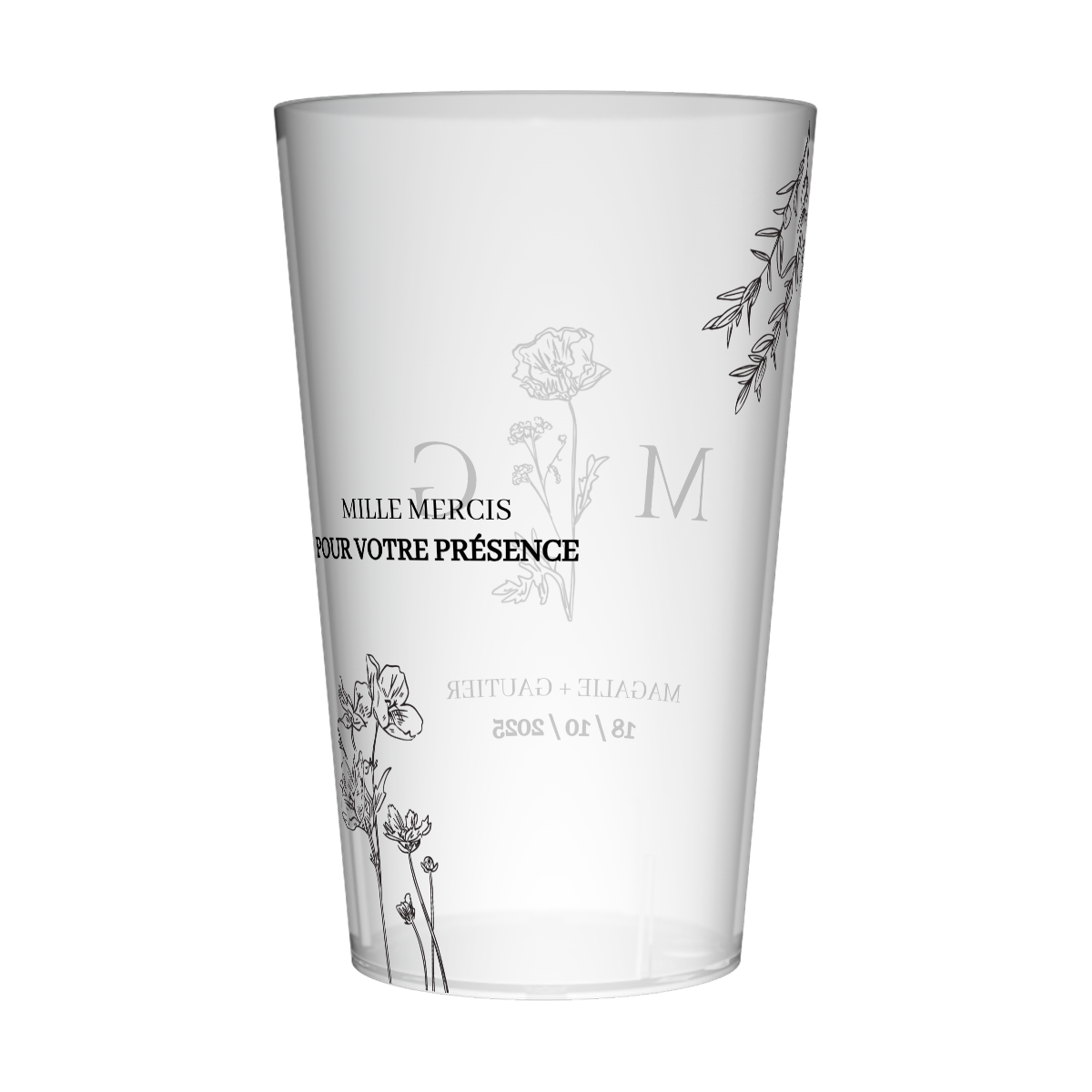 Gobelet personnalisé Mariage Fleur Graphique 2