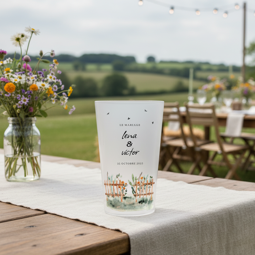 gobelet personnalise mariage prairie