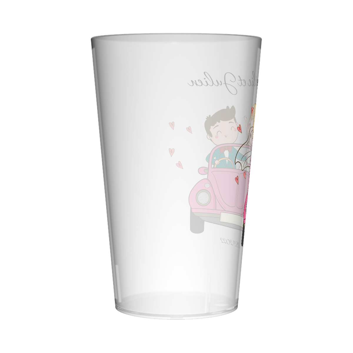 Gobelet personnalisé Mariage Voiture Rose 2
