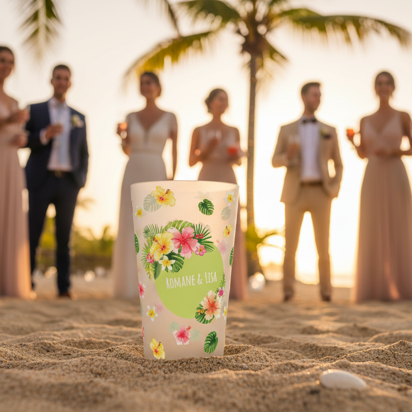 gobelet personnalise mariage exotique ambiance