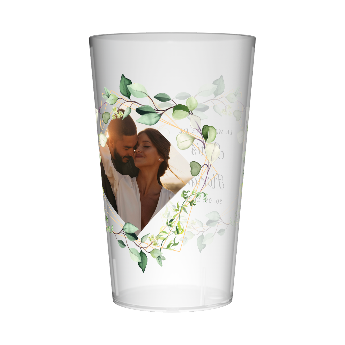 Gobelet personnalisé Mariage Couronne de Feuilles Photo 2