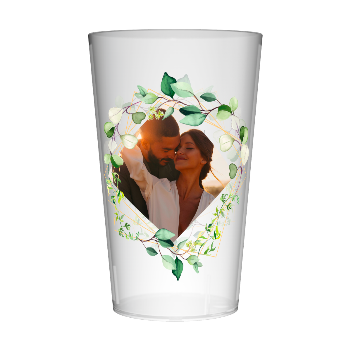 Gobelet personnalisé Mariage Couronne de Feuilles Photo