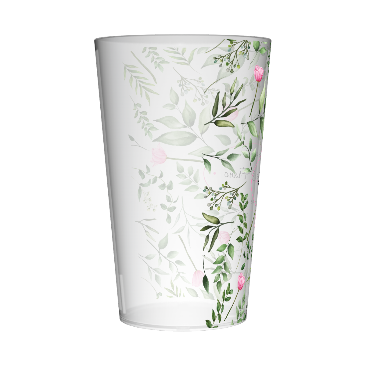 Gobelet personnalisé Mariage Roses & Feuilles 2