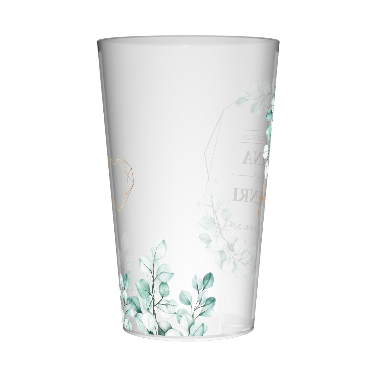 Gobelet personnalisé Mariage Vert & Doré 2