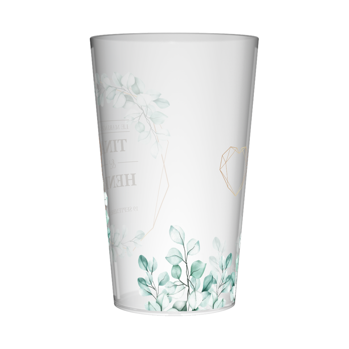 Gobelet personnalisé Mariage Vert & Doré 3