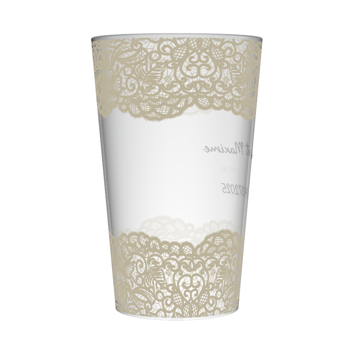 Gobelet personnalisé Mariage Dentelle 3