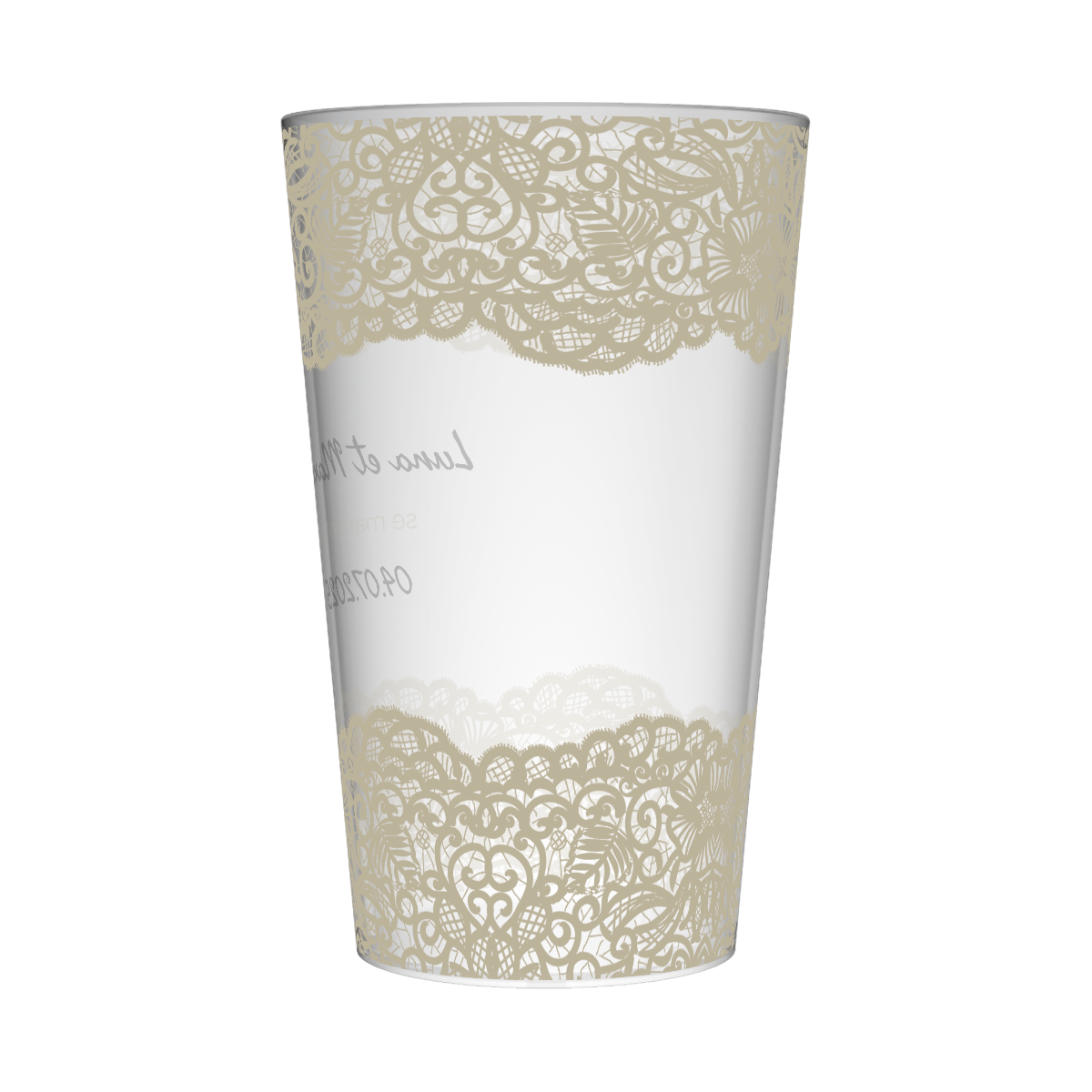 Gobelet personnalisé Mariage Dentelle 2
