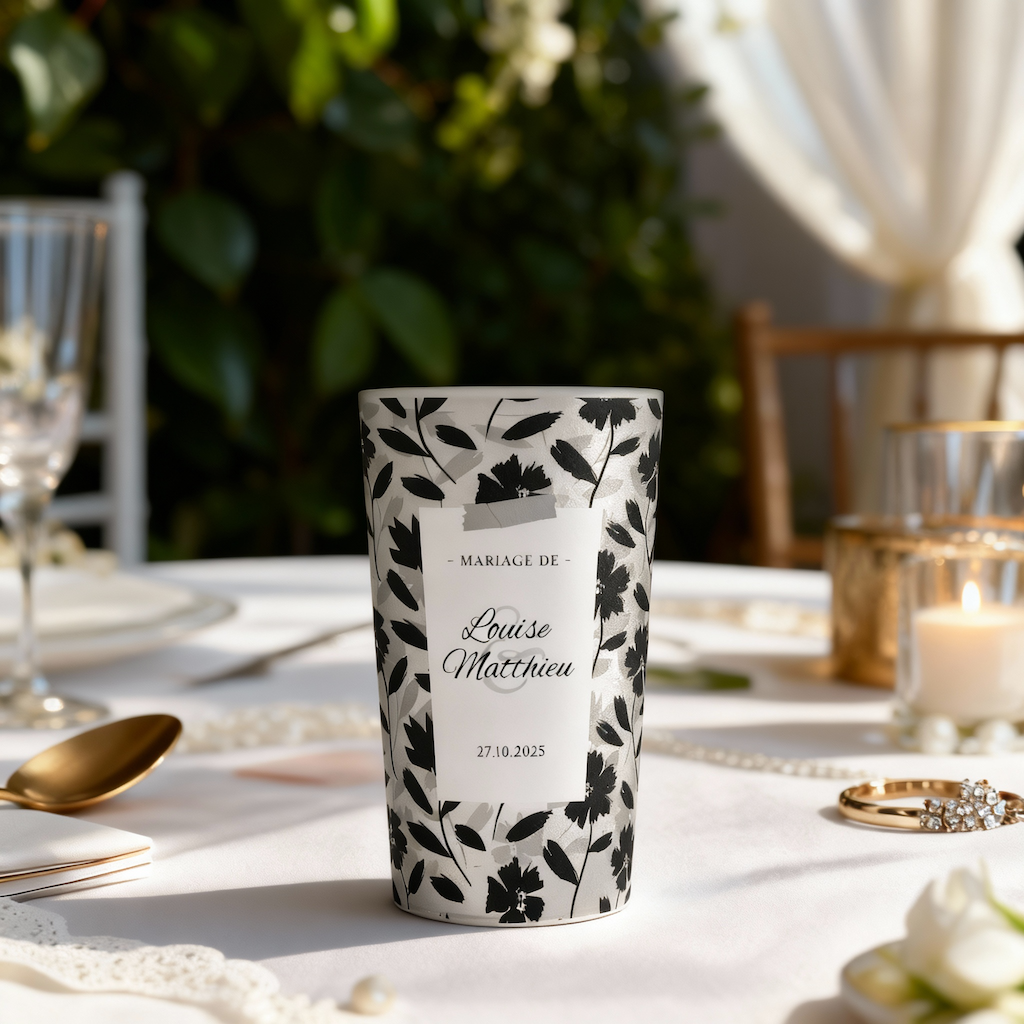 Gobelet personnalisé Mariage Cadre Blanc & Photo ambiance