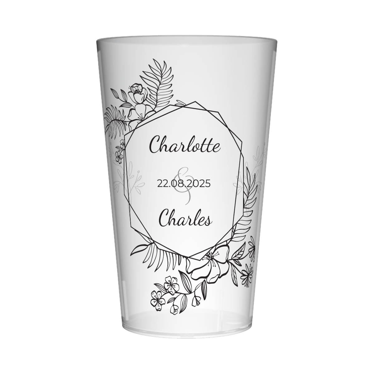 Gobelet personnalisé Mariage Design épuré