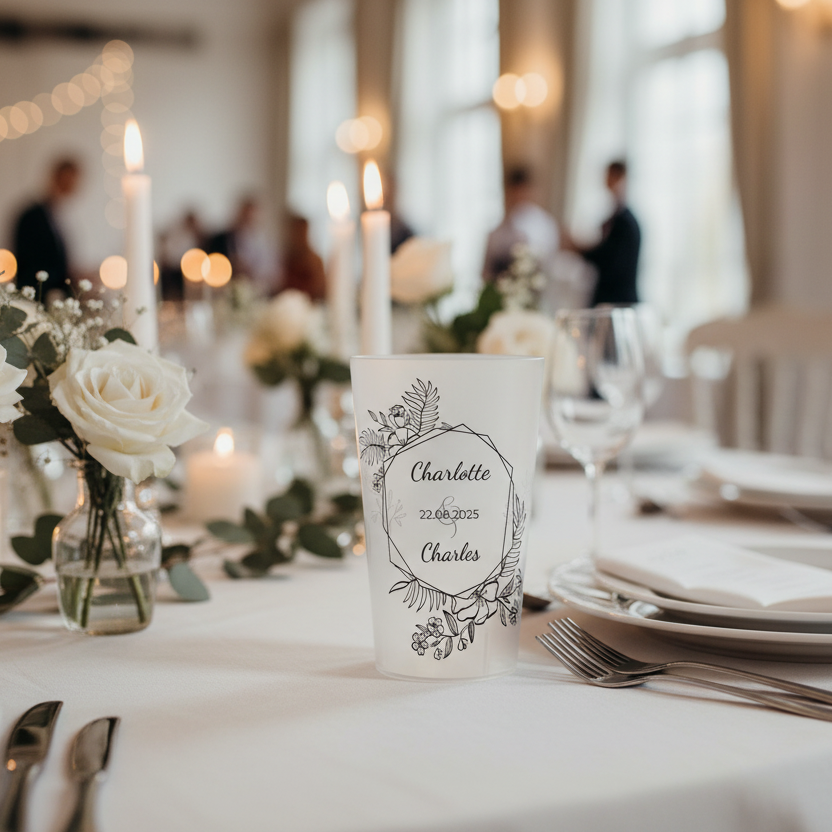 gobelet personnalise mariage noir