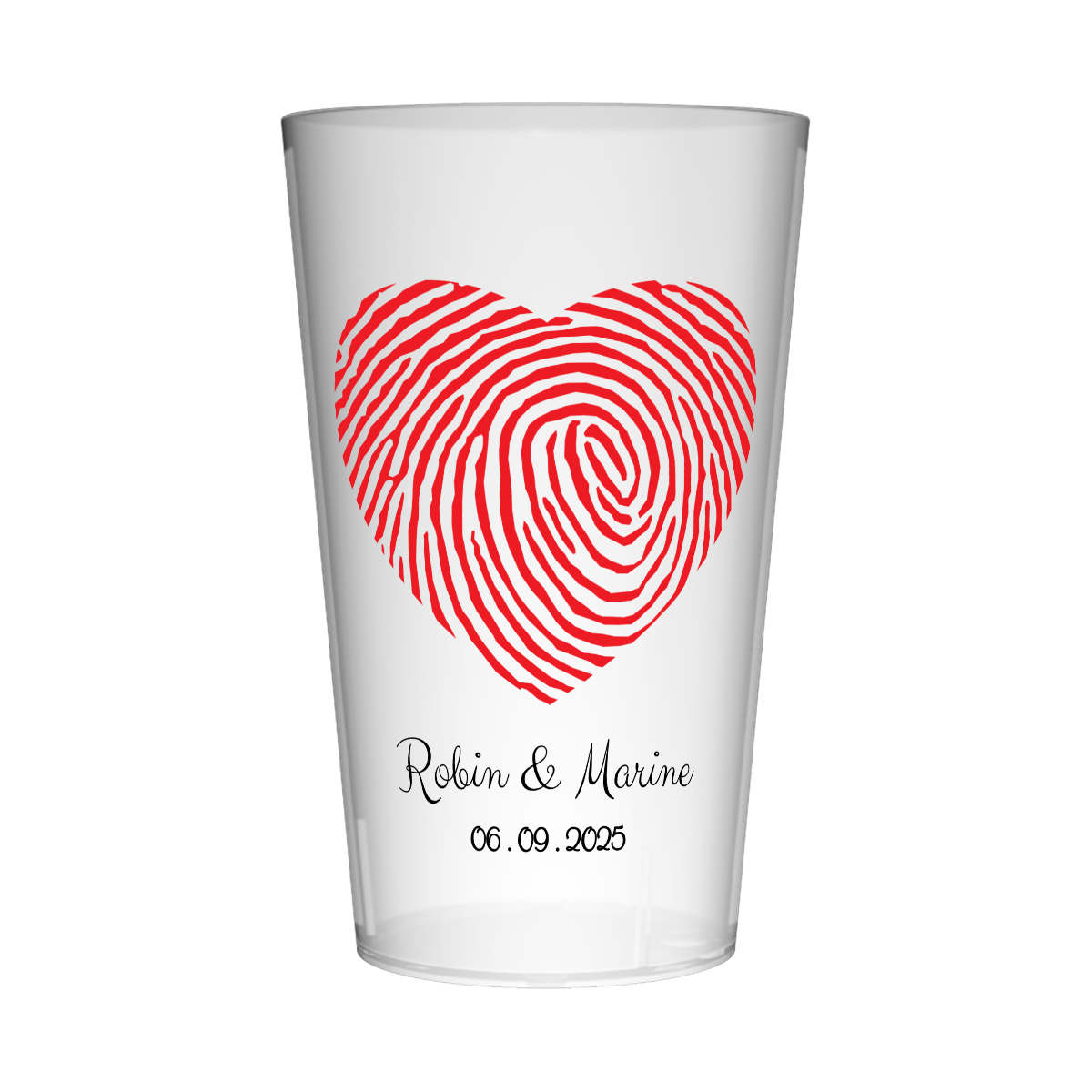 Gobelet personnalisé Mariage Empreinte Coeur