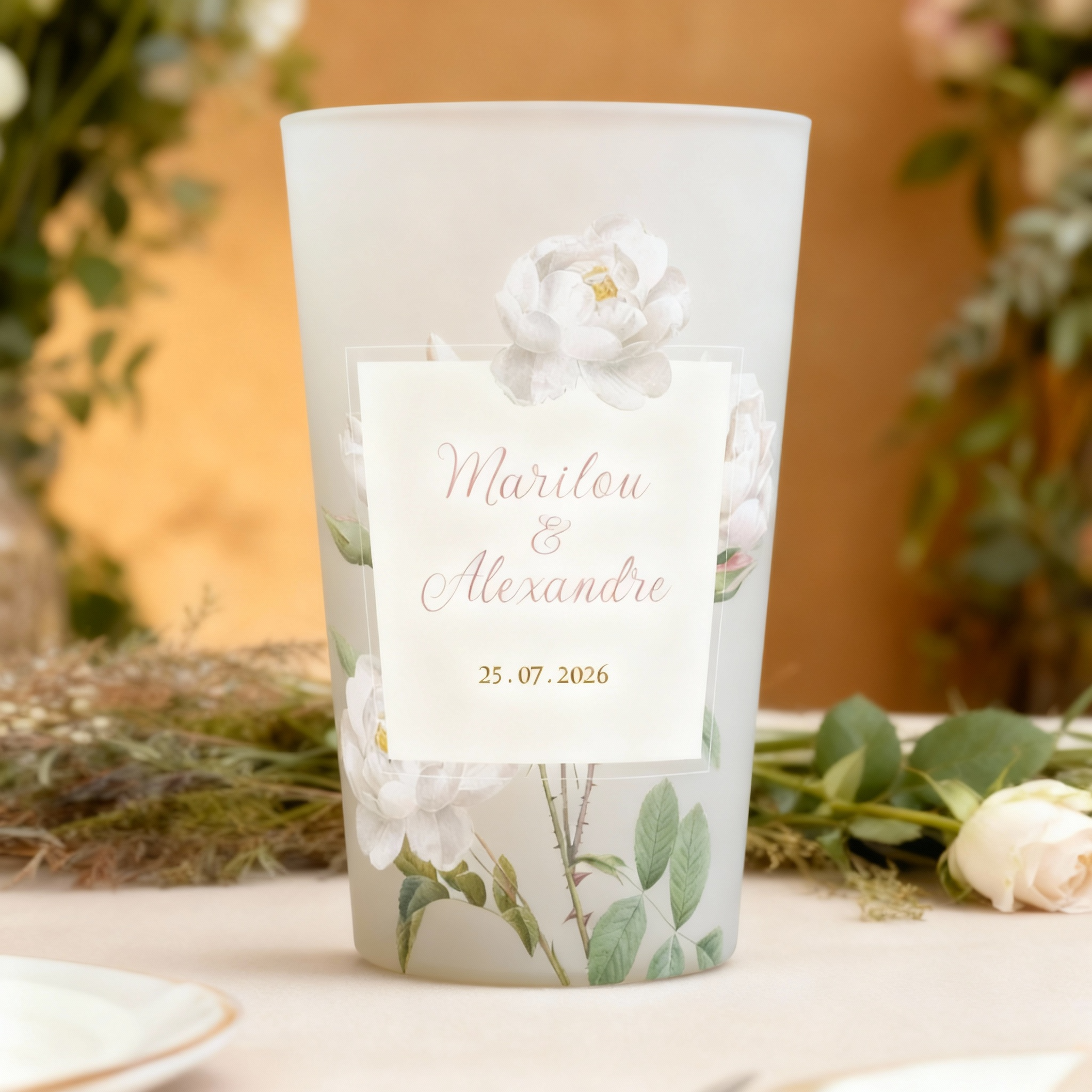 gobelet personnalise mariage pivoine