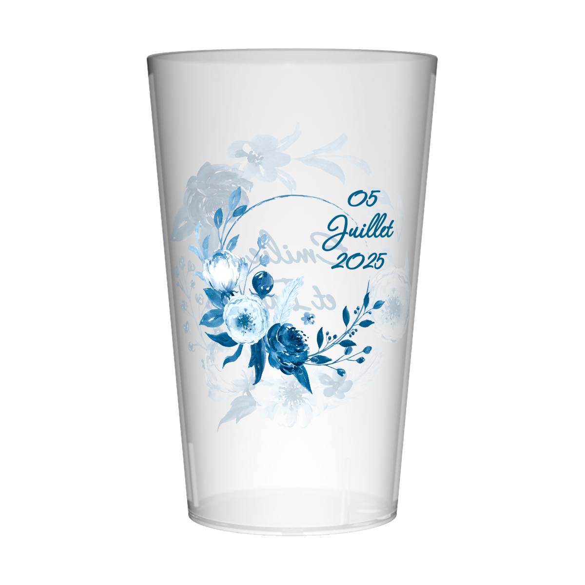 Gobelet personnalisé Mariage Fleur Bleue 2