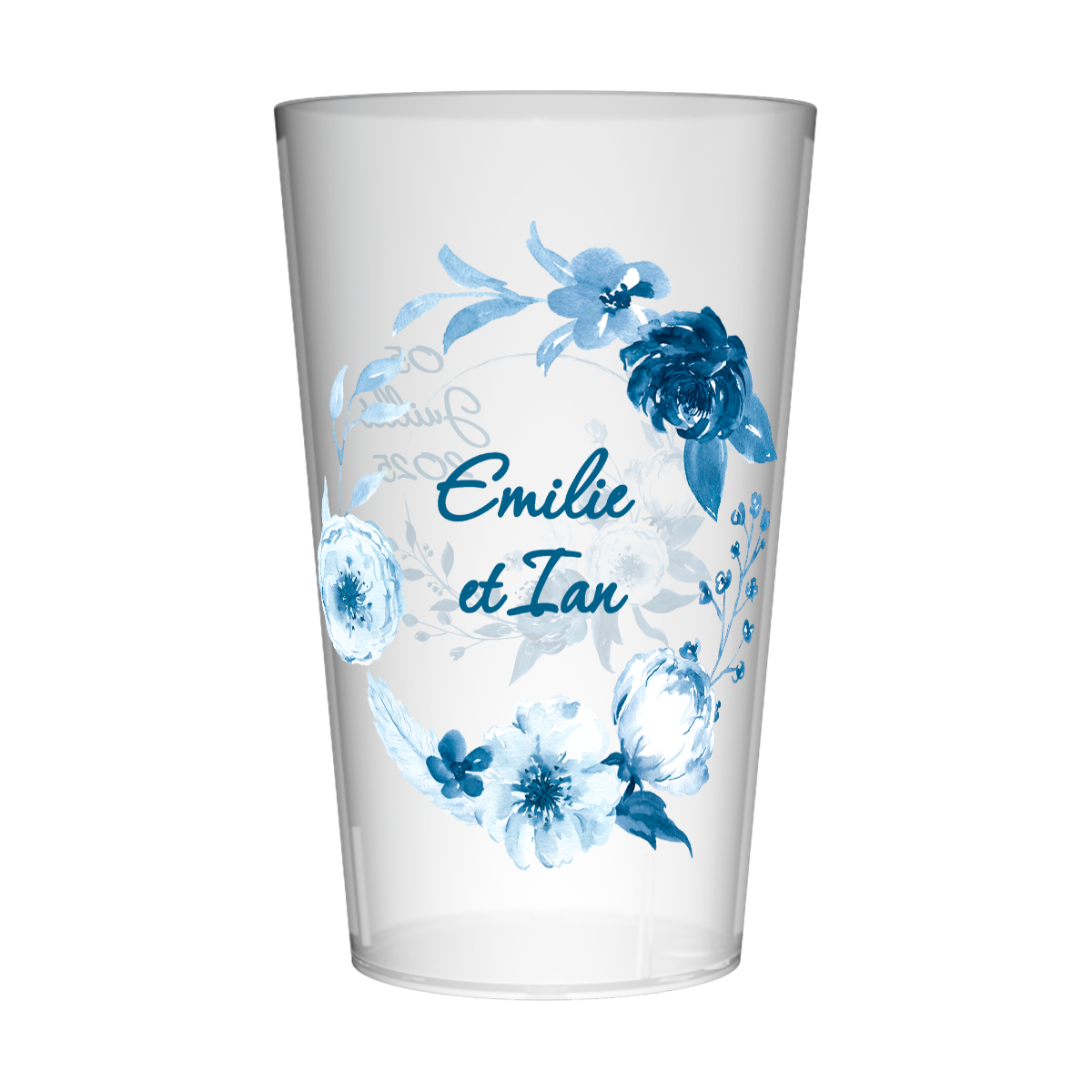 Gobelet personnalisé Mariage Fleur Bleue