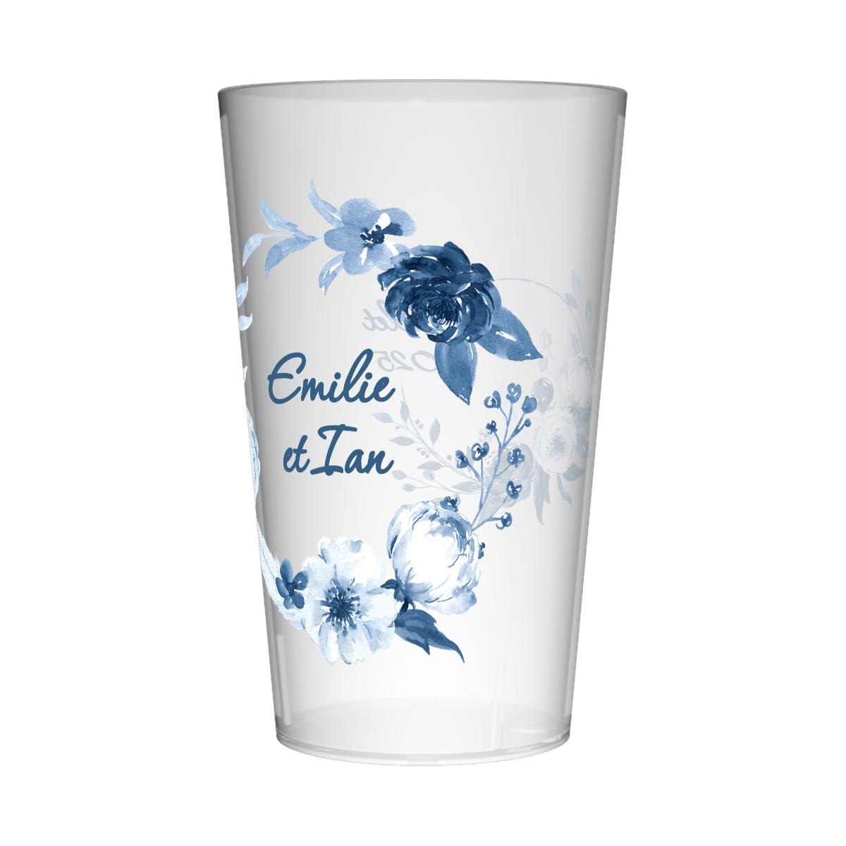 Gobelet personnalisé Mariage Fleur Bleue