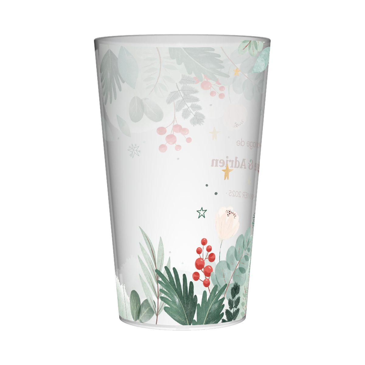 gobelet personnalise mariage vert et rouge