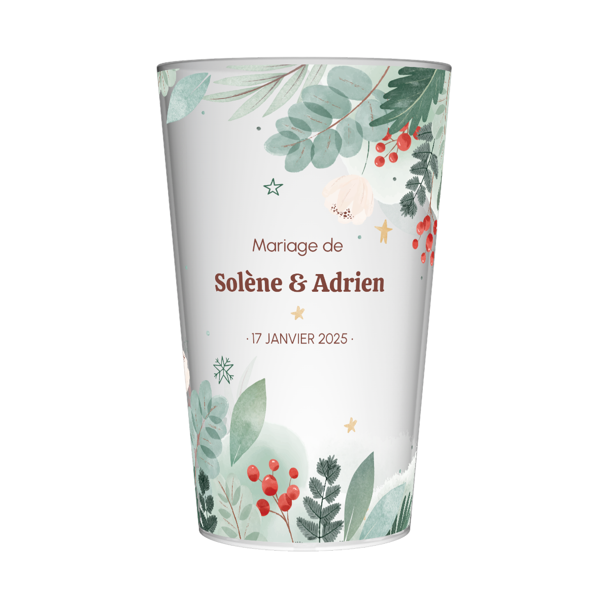gobelet mariage vert et rouge