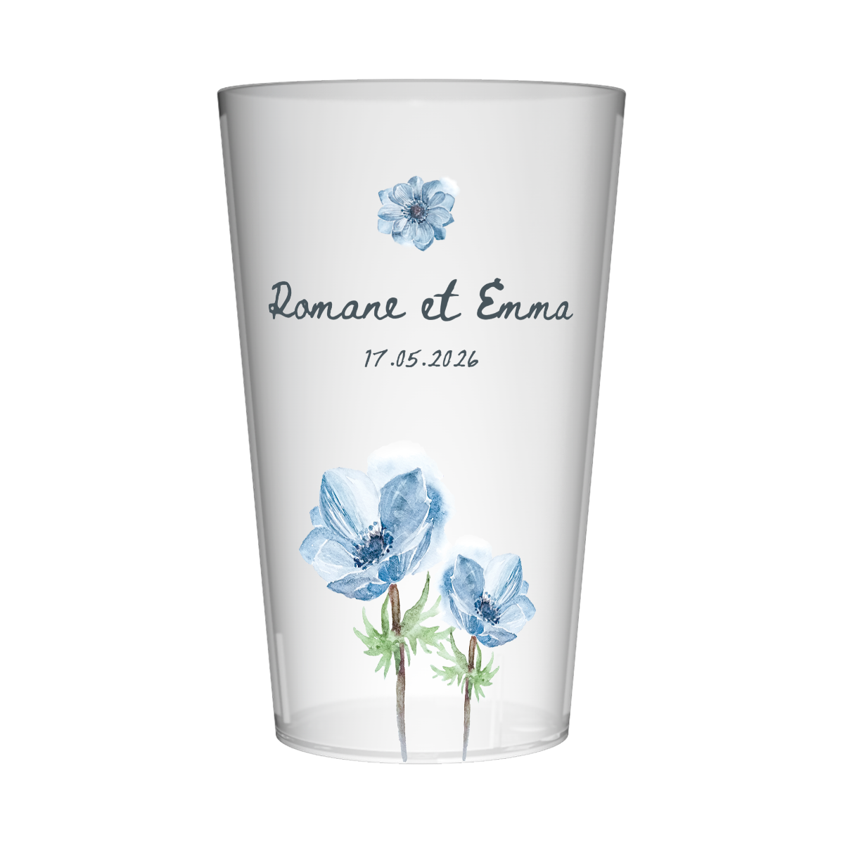 Gobelet personnalisé Mariage Fleur Anémone