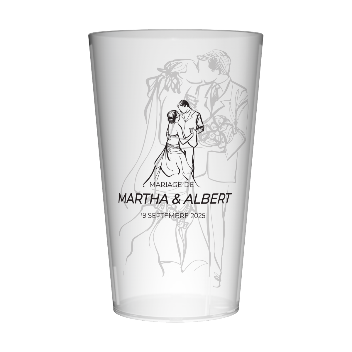 Gobelet personnalisé Mariage Couple Dessin