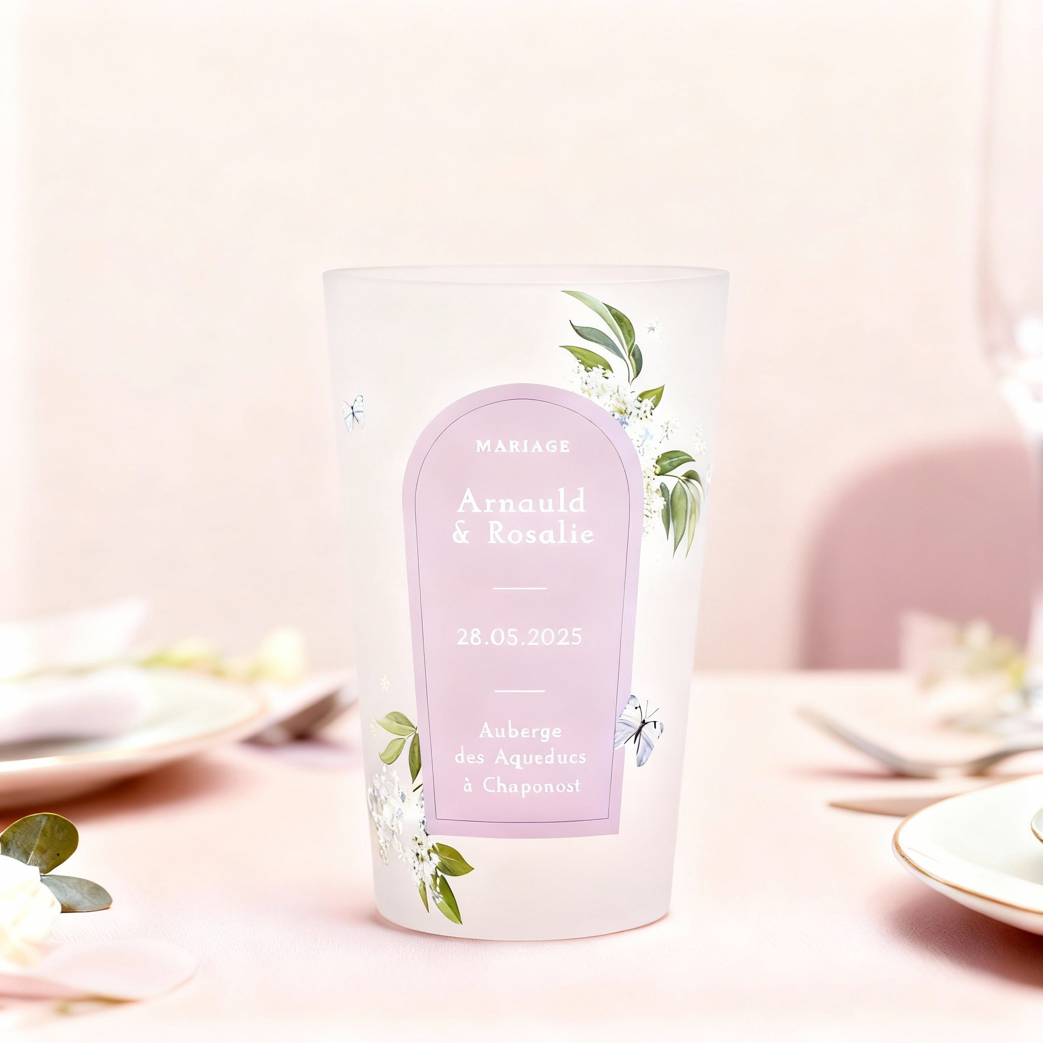 Gobelet personnalisé Mariage Papillon ambiance