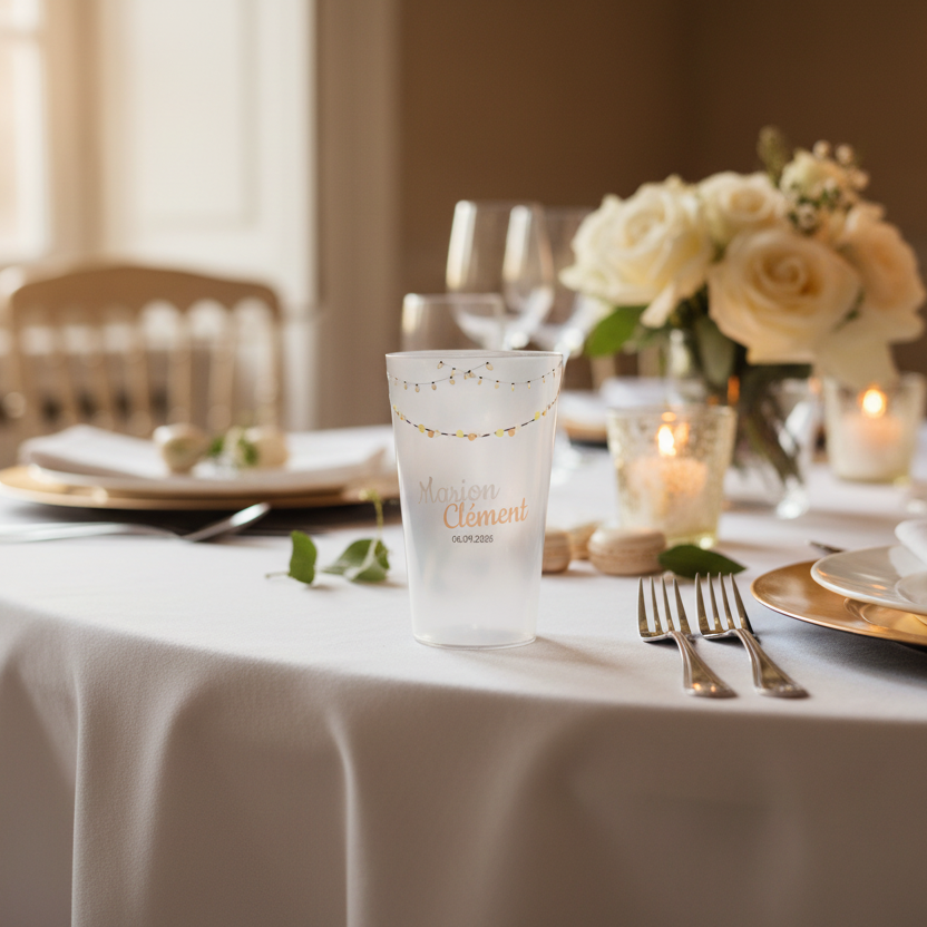gobelet personnalise mariage guirlande