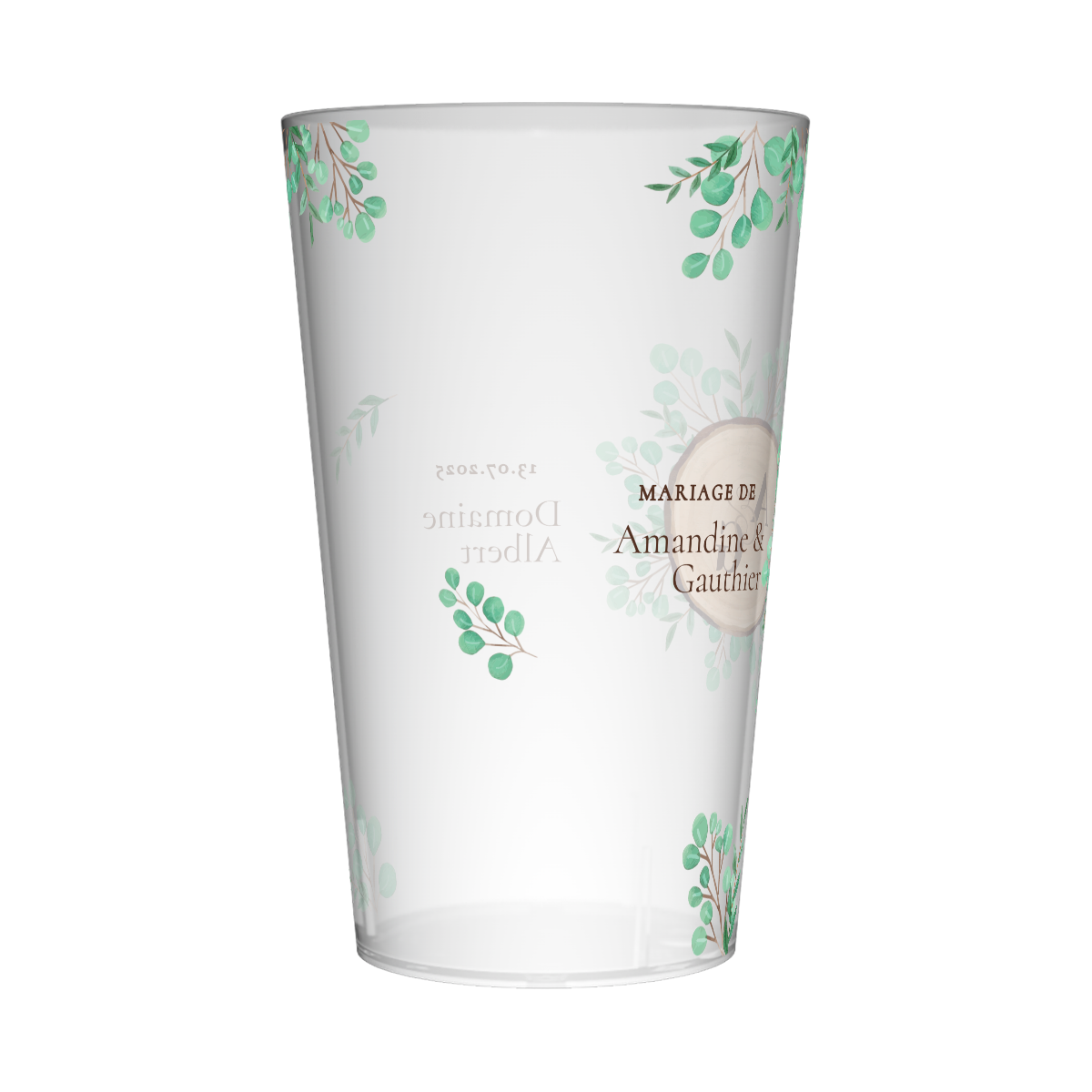 Gobelet personnalisé Mariage Bois & Feuillage 3
