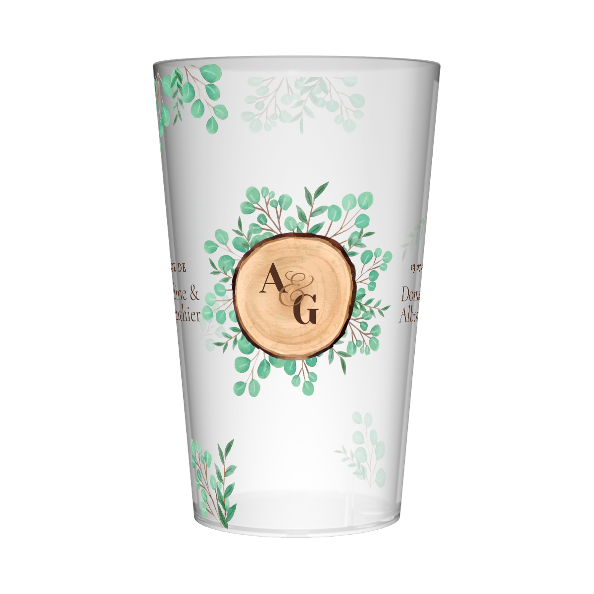 Gobelet personnalisé Mariage Bois & Feuillage