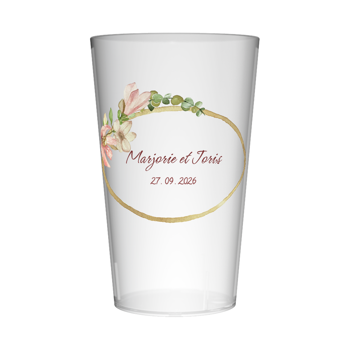 Gobelet personnalisé Mariage Cercle Fleuri