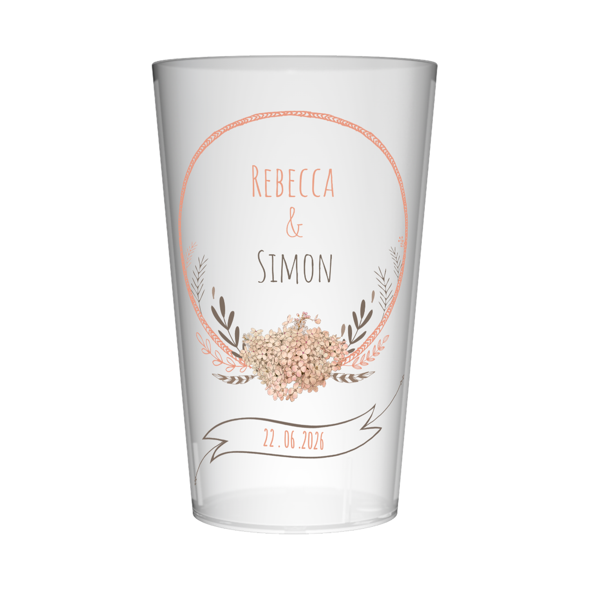 Gobelet personnalisé Mariage Fleur Pervenche