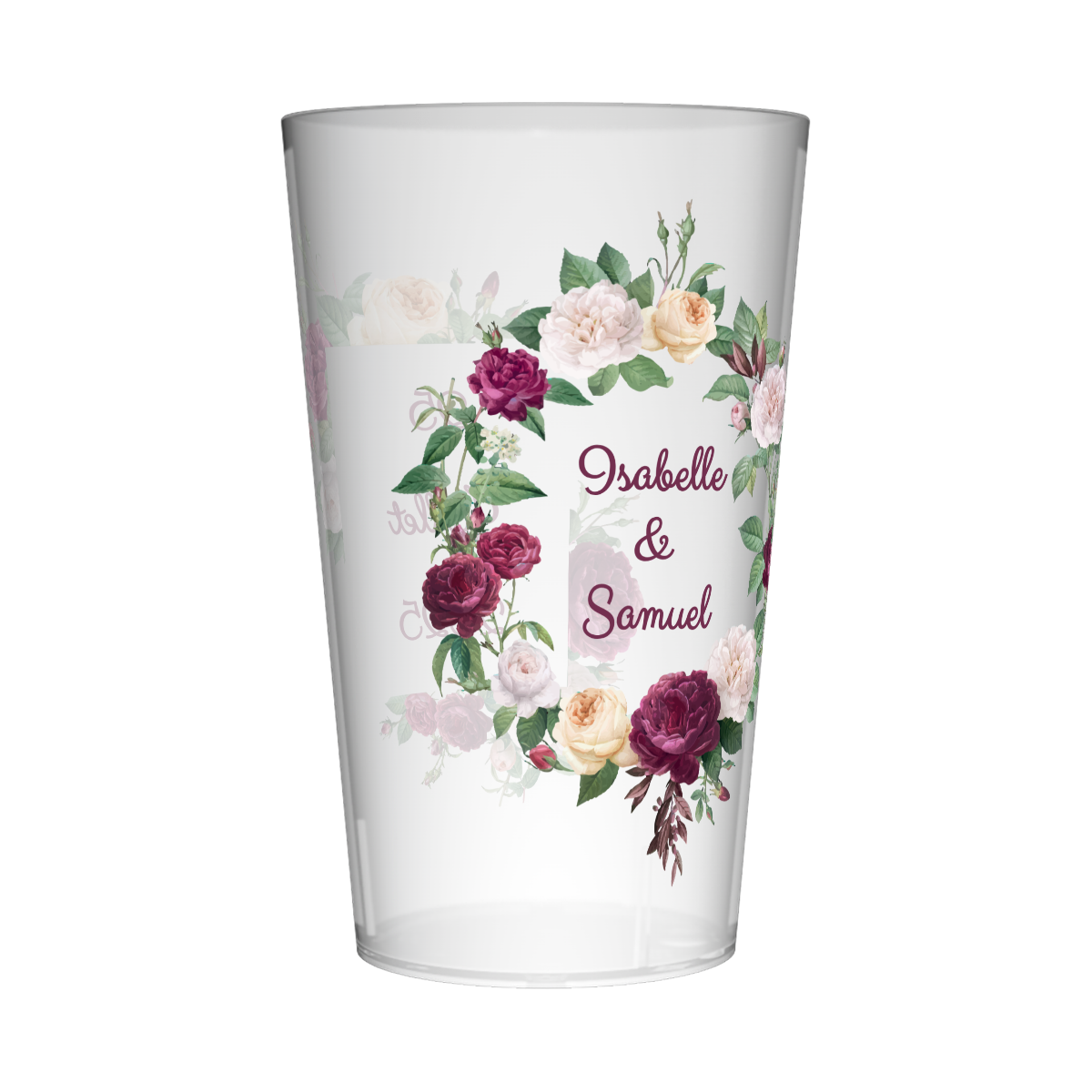 Gobelet personnalisé Mariage Trio de Pivoines