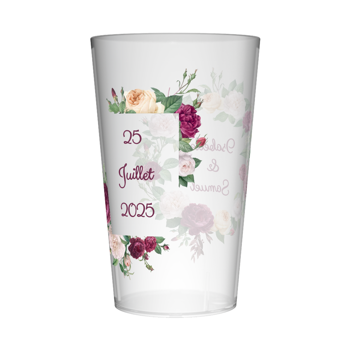 Gobelet personnalisé Mariage Trio de Pivoines