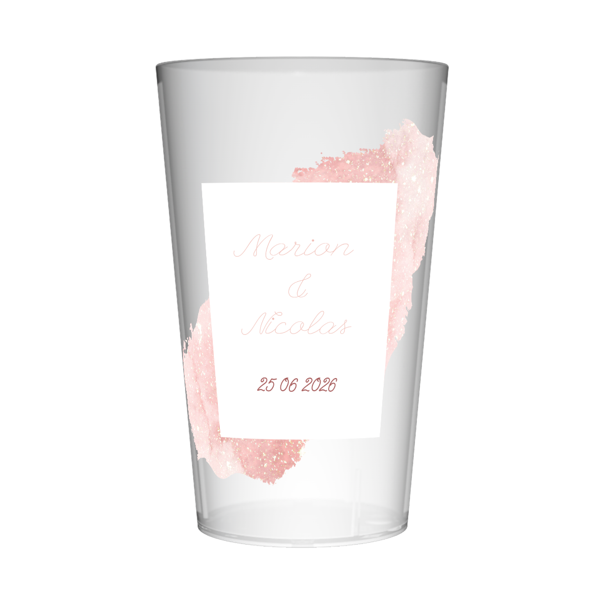 Gobelet personnalisé Mariage Tache Rose