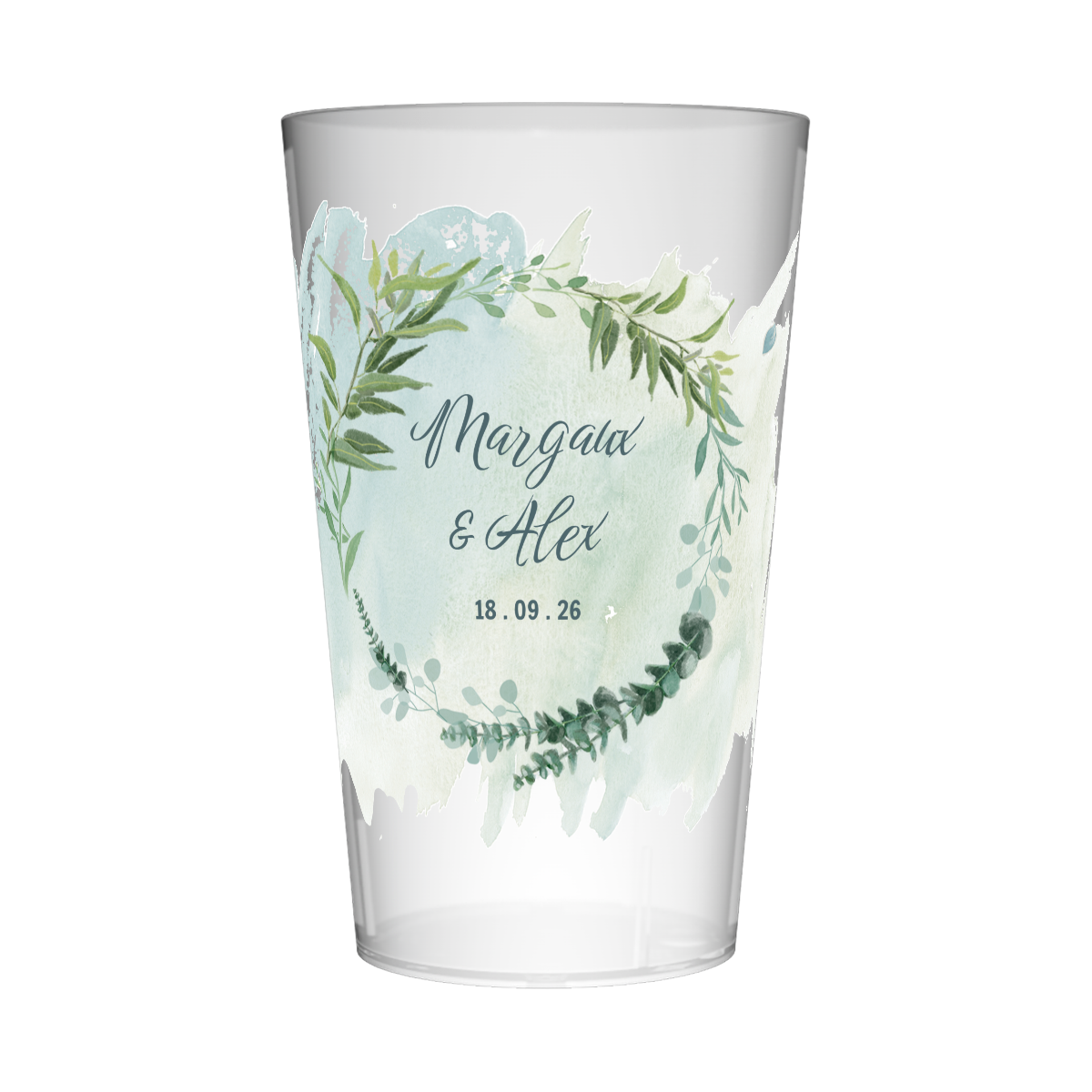 Gobelet personnalisé Mariage Tiare de Feuilles
